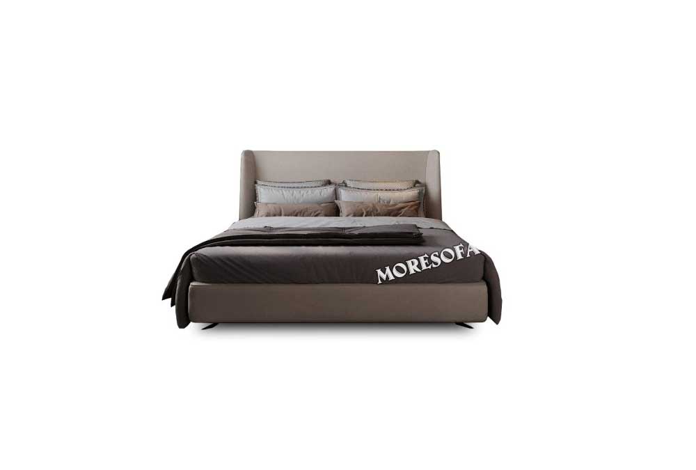 Giường ngủ hiện đại bọc nỉ màu xám MH-HD020